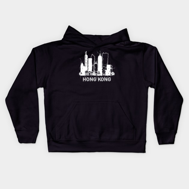 Hong Kong Sketch Kids Hoodie by DimDom